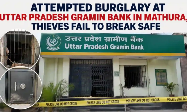 Attempted Burglary at Uttar Pradesh Gramin Bank in Mathura, Thieves Fail to Break Safe