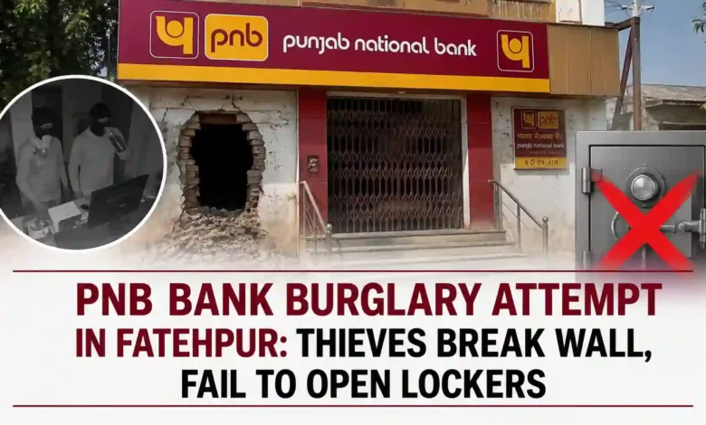 PNB Bank Burglary Attempt in Fatehpur: Thieves Break Wall, Fail to Open Lockers