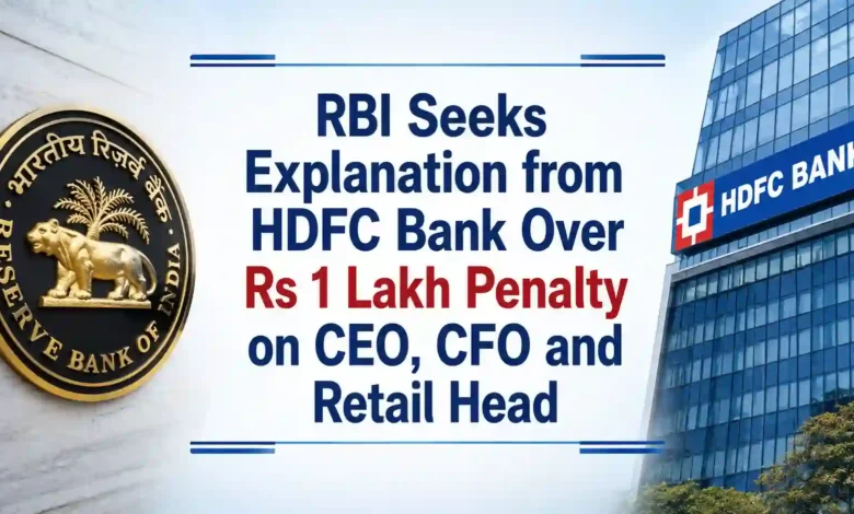 RBI Seeks Explanation from HDFC Bank Over Rs 1 Lakh Penalty on CEO, CFO and Retail Head