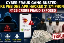Cyber Fraud Gang Busted: Fake PNB One APK Hacked 31,174 Phones, ₹125 Crore Fraud Exposed
