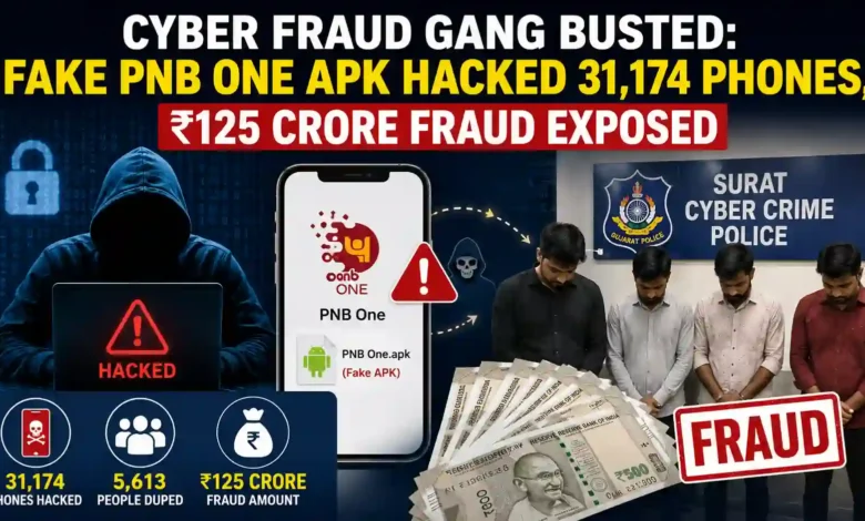 Cyber Fraud Gang Busted: Fake PNB One APK Hacked 31,174 Phones, ₹125 Crore Fraud Exposed