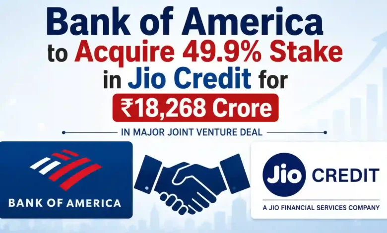 Bank of America to Acquire 49.9% Stake in Jio Credit for ₹18,268 Crore in Major Joint Venture Deal