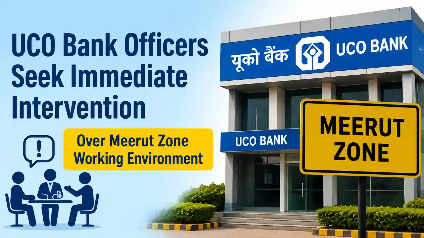 UCO Bank Officers protest against Toxic Work culture in Meerut