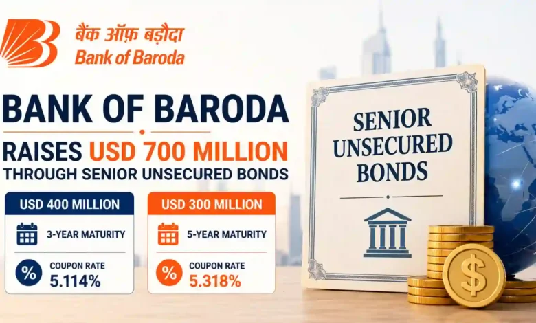Bank of Baroda Raises USD 700 Million Through Senior Unsecured Bonds at 5.114% and 5.318% Coupon Rates