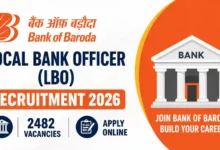 Bank of Baroda (BOB) Local Bank Officer (LBO) Recruitment 2026 Notification PDF Out for 2482 Posts