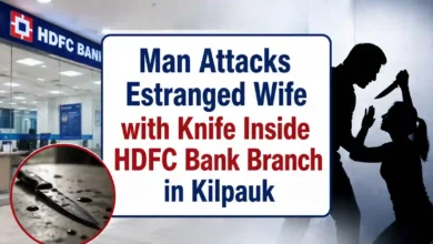 Man Attacks Estranged Wife with Knife Inside HDFC Bank Branch in Kilpauk