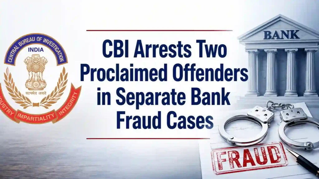 CBI Arrests Two Proclaimed Offenders in Separate Bank Fraud Cases