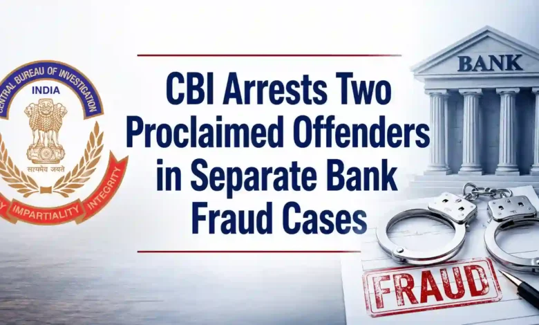 CBI Arrests Two Proclaimed Offenders in Separate Bank Fraud Cases