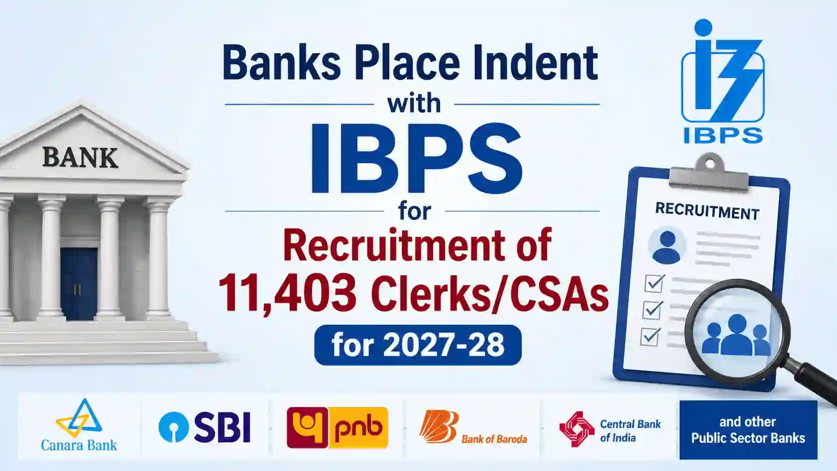 Banks hiring 11,403 Clerks this year, Check Bank Wise and State Wise Vacancies for IBPS Clerk 2026