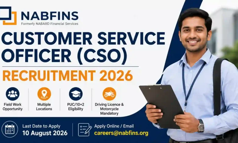 NABFINS CSO Recruitment 2026: Apply Online for Customer Service Officer Posts