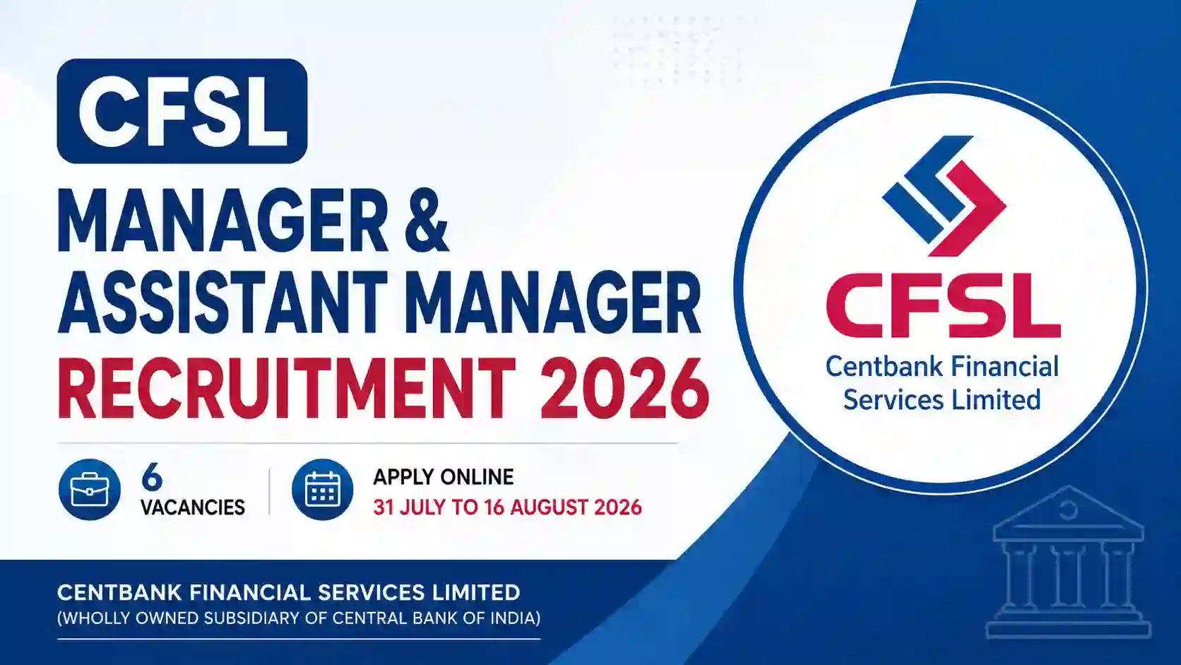 CFSL Recruitment 2026 - Notification PDF Out for Manager, Assistant Manager & Other Posts