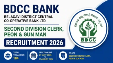 Belagavi DCC Bank Recruitment 2026: Apply Online for 104 Second Division Clerk, Peon & Gun Man Posts