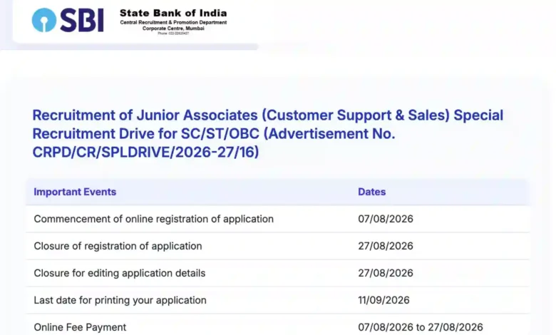 SBI Clerk Recruitment 2026 Notification PDF Out