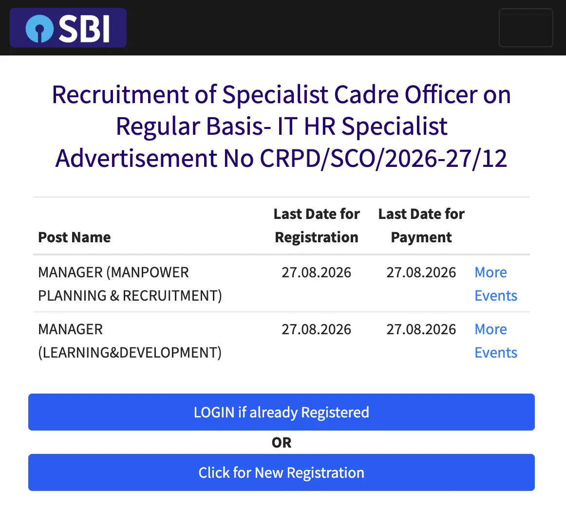 SBI Vacancy Out for Manager (Scale 3) Post on Regular Basis, Apply Now!!