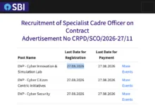 SBI Vacancy released for Deputy Vice President and Deputy Manager Post