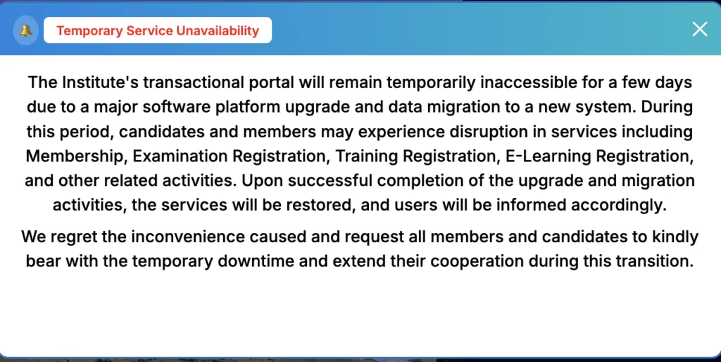 IIBF Notice: Transactional portal of IIBF will remain temporarily inaccessible for a few days
