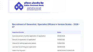 Indian Overseas Bank Specialist Officer Recruitment 2026
