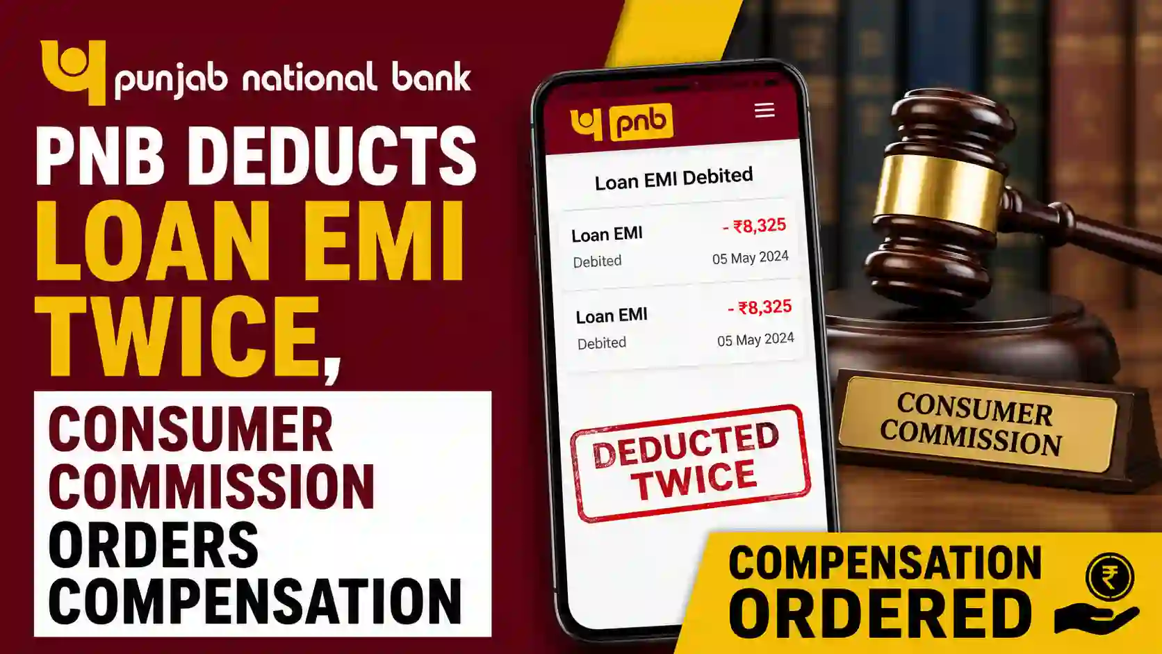 PNB deducts Loan EMI Twice, Consumer Commission orders compensation