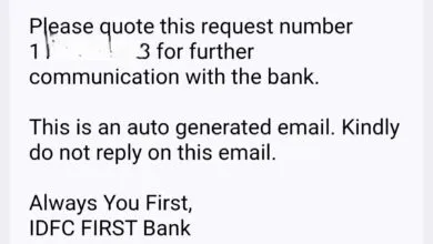 Email from IDFC First Bank for closure of account