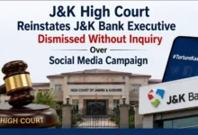 J&K High Court Reinstates J&K Bank Executive Dismissed Without Inquiry Over Social Media Campaign