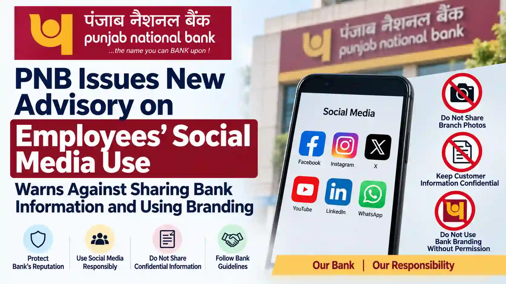 PNB issues Strict Social Media Guidelines, Employees should be careful while creating Reels