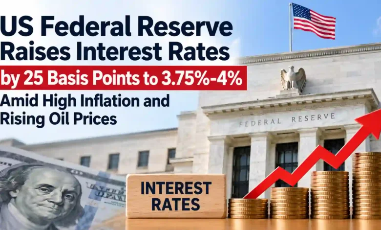 US Federal Reserve Raises Interest Rates by 25 Basis Points to 3.75%-4% Amid High Inflation and Rising Oil Prices