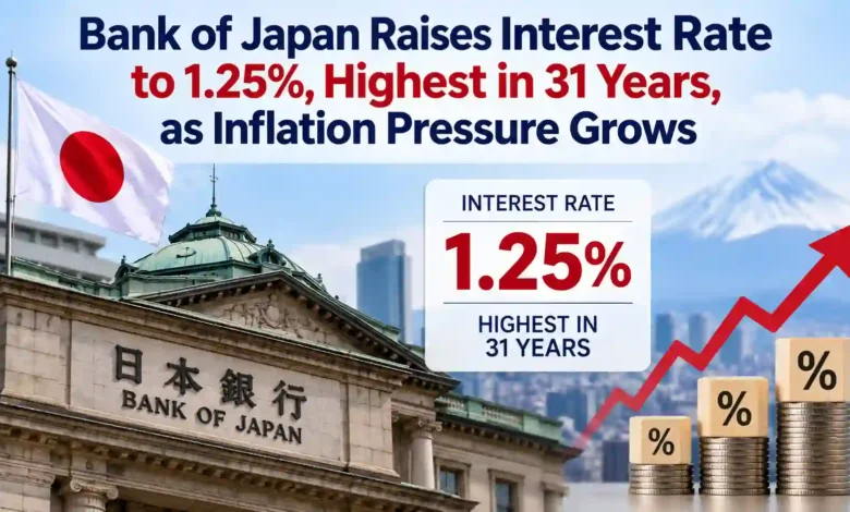 Bank of Japan Raises Interest Rate to 1.25%, Highest in 31 Years, as Inflation Pressure Grows