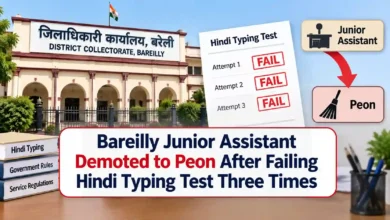 Bareilly Junior Assistant Demoted to Peon After Failing Hindi Typing Test Three Times