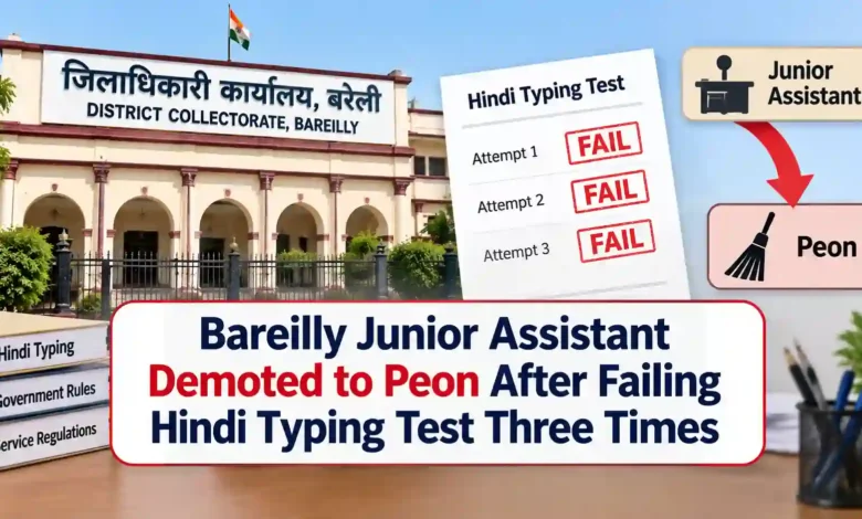 Bareilly Junior Assistant Demoted to Peon After Failing Hindi Typing Test Three Times