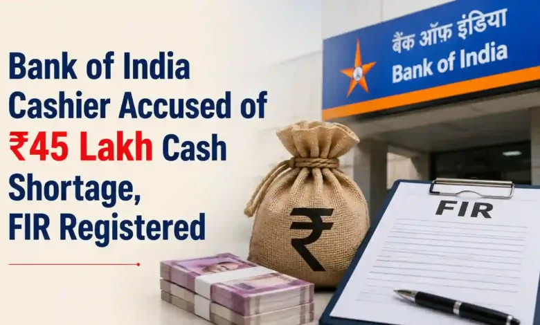 Bank of India Cashier Accused of ₹45 Lakh Cash Shortage, FIR Registered