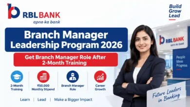 RBL Bank Branch Manager Leadership Program 2026: Get Branch Manager Role After 2-Month Training