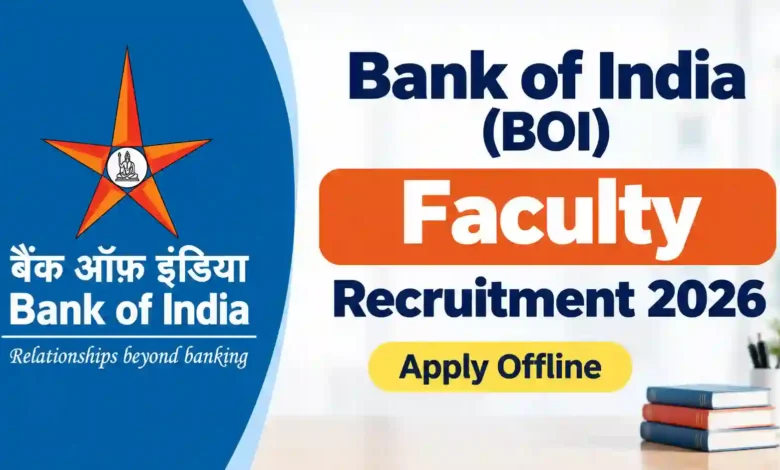 Bank of India (BOI) Recruitment 2026 Apply Offline for Faculty Posts