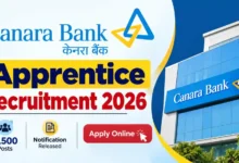 Canara Bank Apprentice Recruitment 2026 Notification PDF Out for 3500 Graduate Apprentice Posts