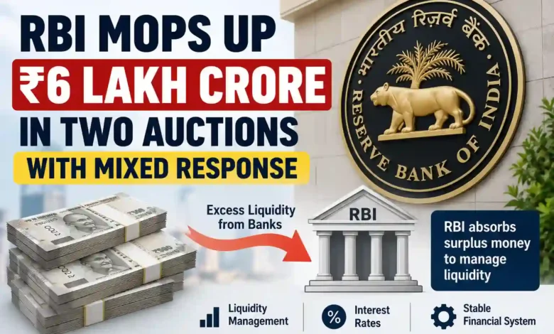 RBI Absorbs Rs 6 Lakh Crore of Excess Liquidity Through Two Auctions