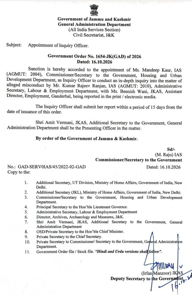 Govt orders investigation against IAS Officer for misbehaving with female staff