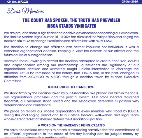 Writ petition challenging decision of IOBOA to change its affiliation to NOBO Dismissed