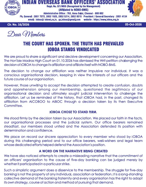 Writ petition challenging decision of IOBOA to change its affiliation to NOBO Dismissed