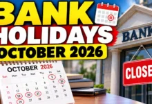 Bank Holidays October 2026