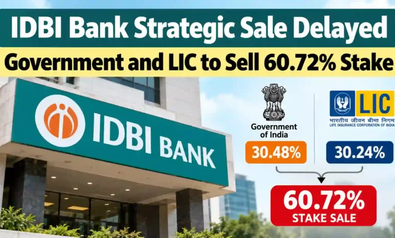 IDBI Bank Strategic Sale Delayed, Government and LIC’s 60.72% Stake Sale Depends on Market Conditions