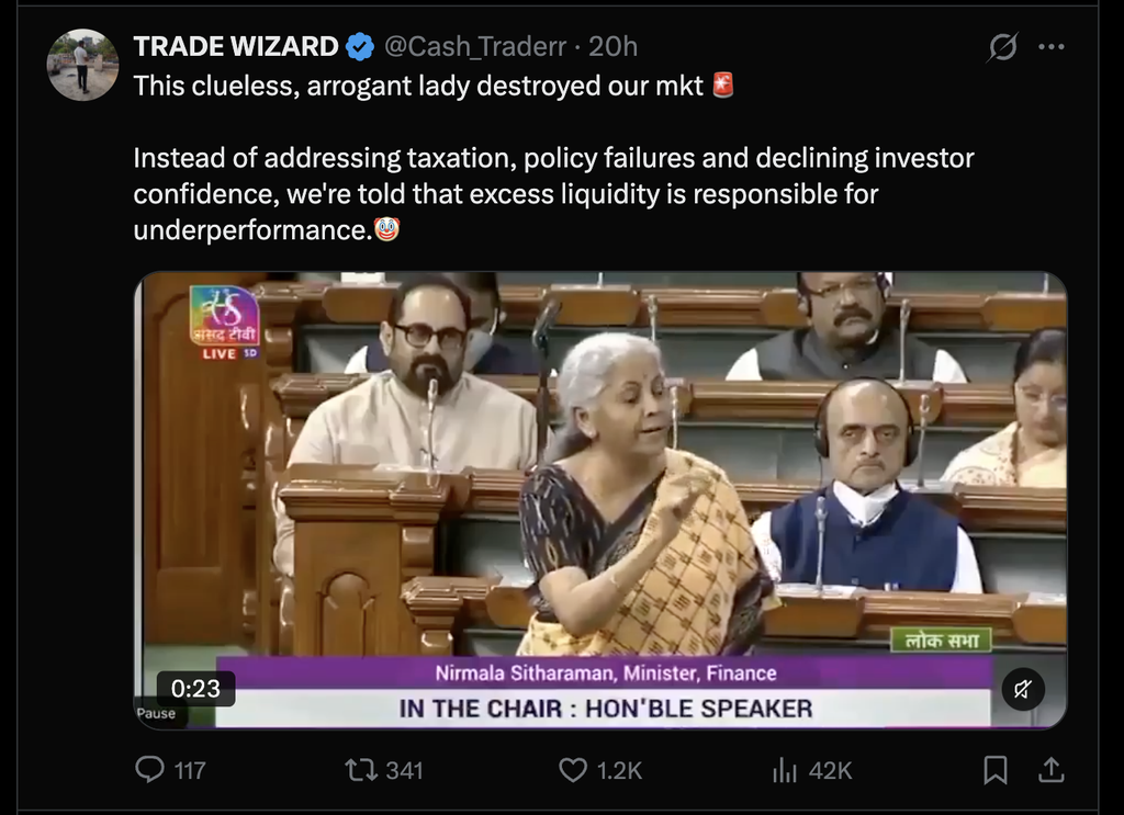 Tweets by Public on X criticising FM Sitharaman