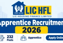 LIC HFL Apprentice Recruitment 2026 Notification PDF Out for 232 Posts
