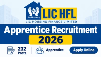 LIC HFL Apprentice Recruitment 2026 Notification PDF Out for 232 Posts